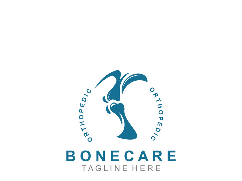 Bone care logo, Minimalist joint bone design Illustration orthopedic template