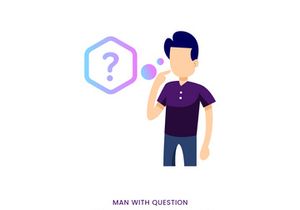 Man with question vector illustration
