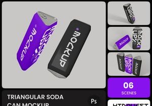 Triangular Soda Can Mockup