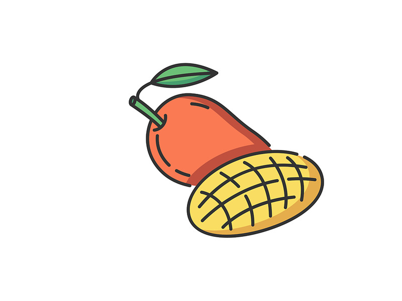 Mango fruit RGB color icon