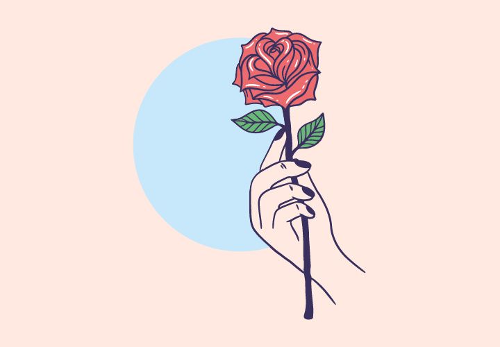 Women Hand Flower, Vector Illustration