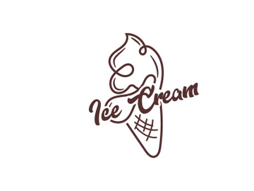 Ice Cream Logo, Vector Fresh Sweet Soft Cold Food Design preview picture