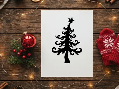 Stylized Christmas Tree Silhouette for Holiday Decorations and Seasonal Designs