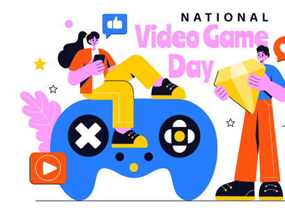 10 National Video Game Day Illustration