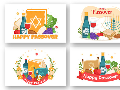 16 Happy Passover Jewish Holiday Illustration