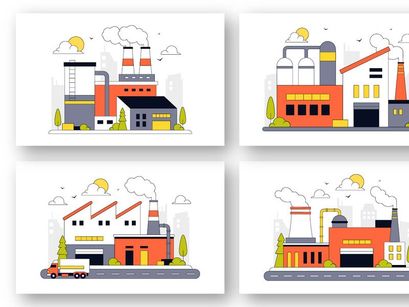 10 Factory Vector Illustration
