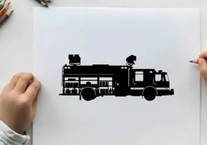 Fire truck silhouette emergency response vehicle