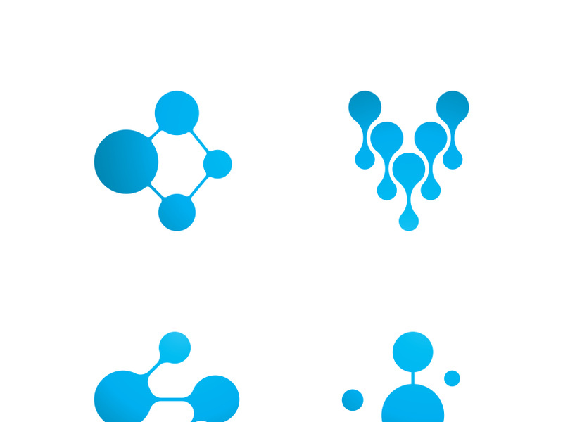 Molecule logo icon template for  science brand identity.