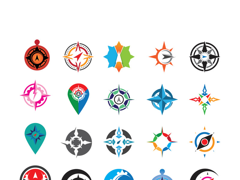Compass logo template vector icon illustration design
