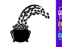 Giraffe steam silhouette witch cauldron magic potion black white