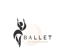 Ballet Dance studio logo design. Silhouette of a girl Dancing class abstract figure illustration