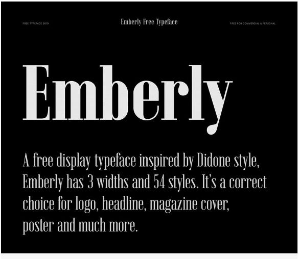 Emberly: A free typeface in 54 styles