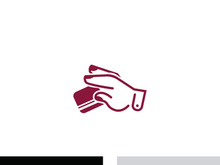 Hand holding credit card business icon image design