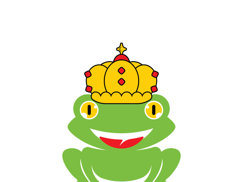 King frog logo icon template design vector illustration