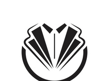 Classic tie icon and suit fashion man logo design