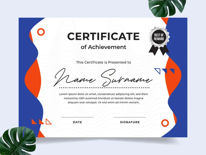 Modern certificate design template