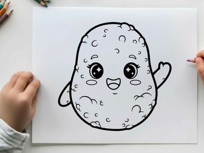 Cute smiling microbe germ cartoon vector illustration