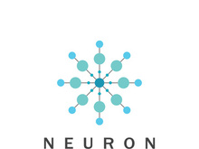 Neuron logo or nerve cell logo design,molecule logo illustration template icon with vector concept