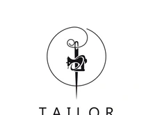 Tailor logo icon illustration template combination of buttons for clothes, thread and sewing machine, for clothing product design