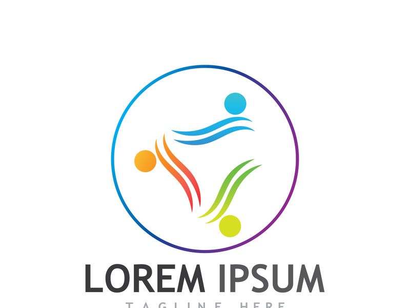 Community of people logo design with creative idea.
