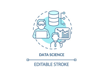 Data science turquoise concept icon preview picture
