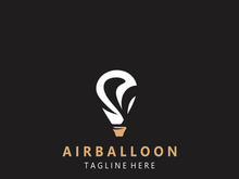 Air balloon logo creative design air transport symbol template simple illustration