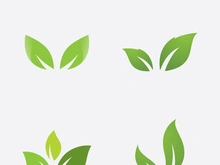 Green leaf ecological element vector icon logo