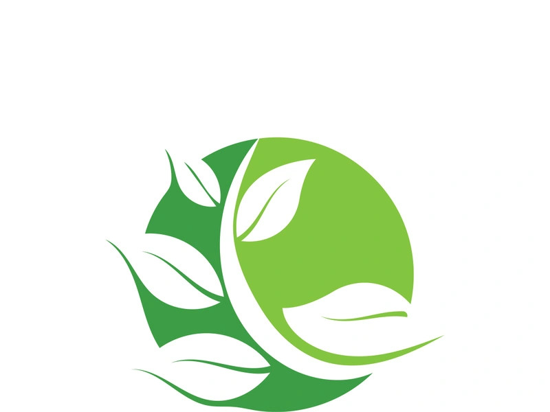 Logos of green tree leaf ecology nature element vector