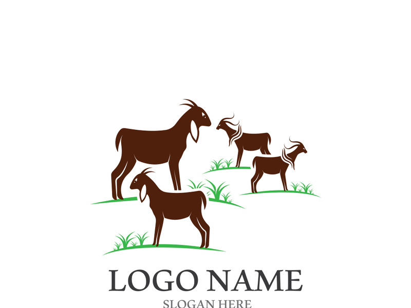Goat logo template vector icon illustration design