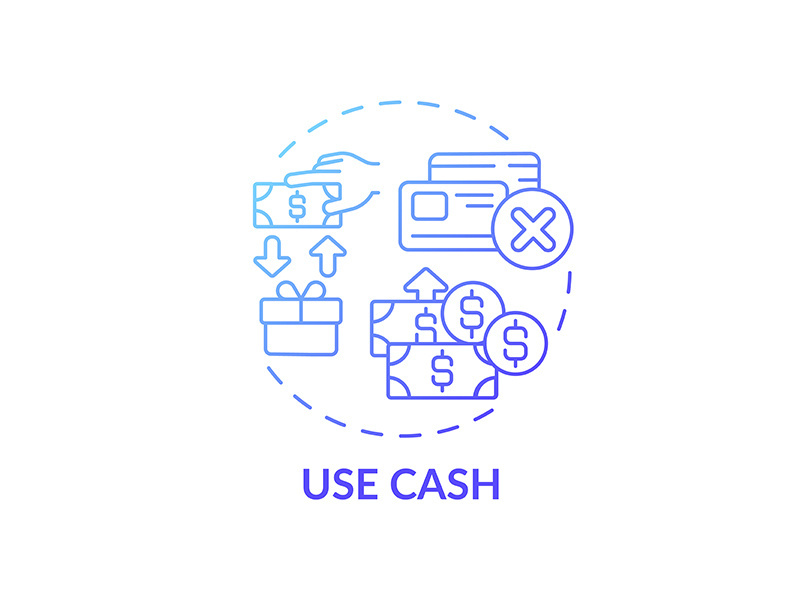 Using cash concept icon