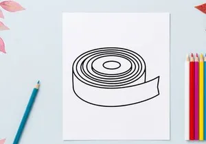 Roll of white adhesive tape isolated on plain background. Industrial sticky binding strip for packaging, sealing, and crafting applications.