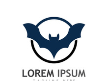 creative night bat silhouette logo.
