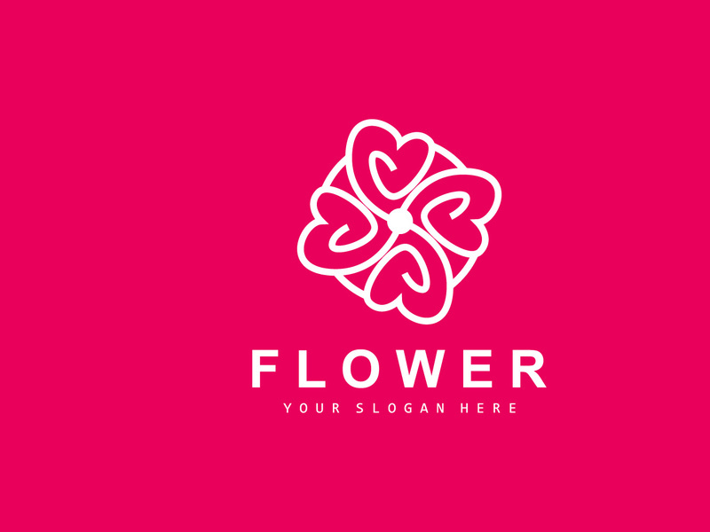 Flower Logo, Ornamental Plant Design
