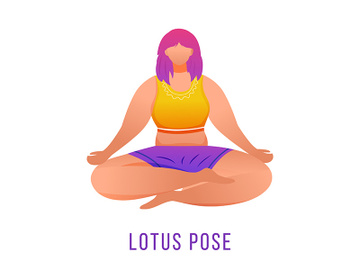 Lotus pose flat vector illustration preview picture