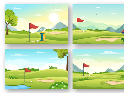 12 Golf Sport Illustration