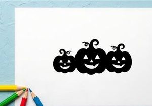 Cute Halloween Jack-o'-Lanterns with Smiling Faces for Festive Decor