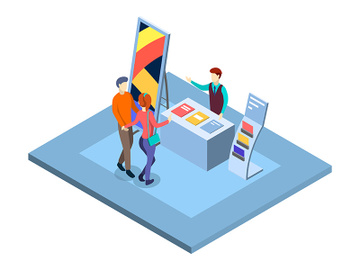 Trade show isometric vector illustration preview picture