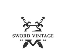 Sword vintage logo design. illustration sword element, can be used as logotype, icon, template coat of arms concept
