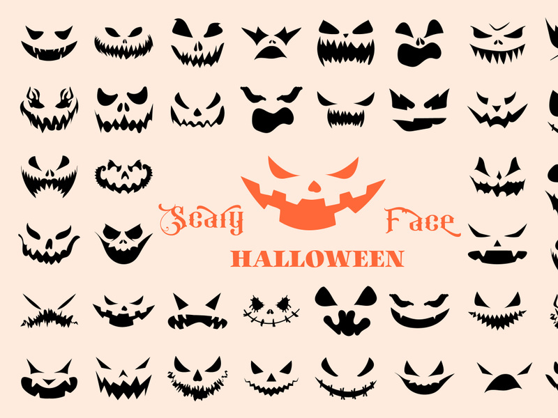 Scary halloween face Vector Illustration