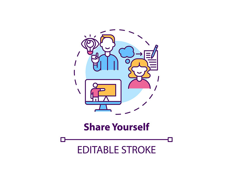 Share yourself concept icon