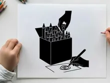 hand breaking pencils creative destruction vector illustration