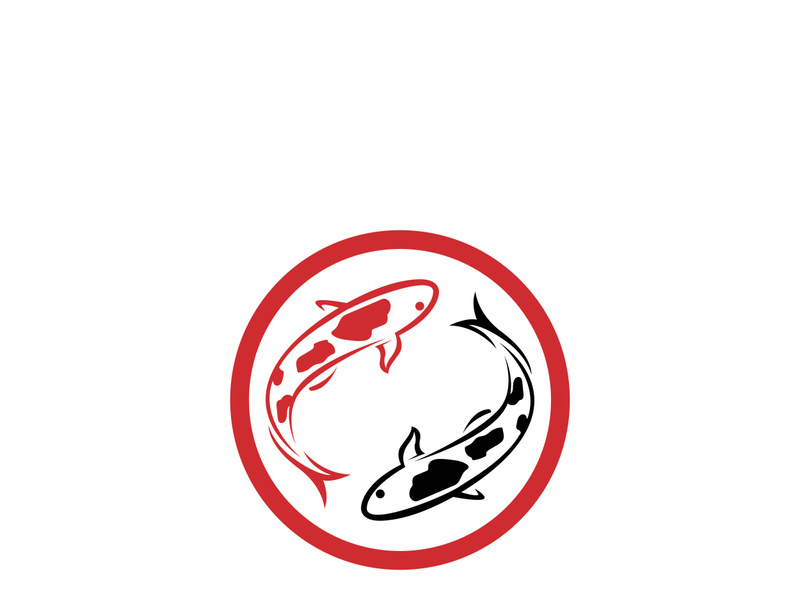 Koi fish logo template. Creative vector symbol