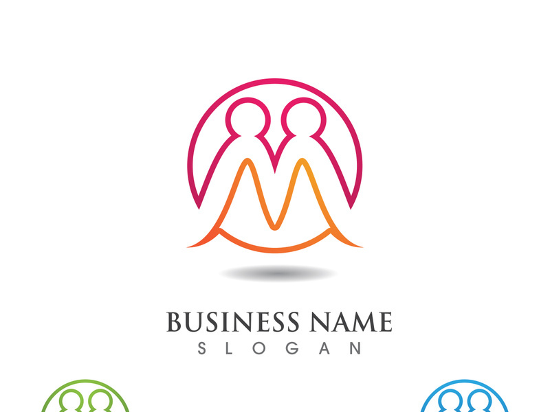 Community, network and social icon design template