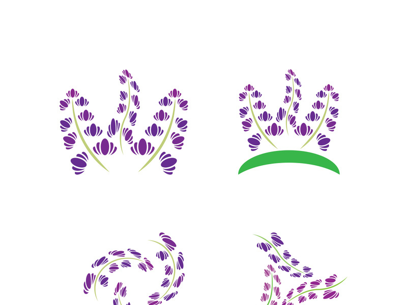 Fresh lavender flower logo vector flat design