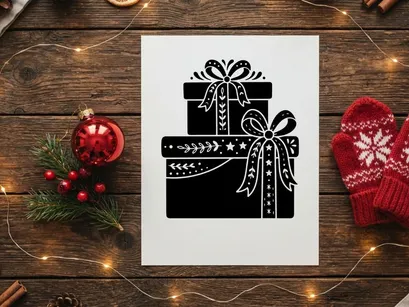 Stacked Christmas Gift Boxes with Ribbons and Bows for Holiday Celebration