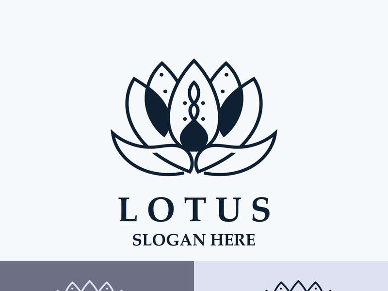 Floral Lotus line art beauty simple and modern logo template vector