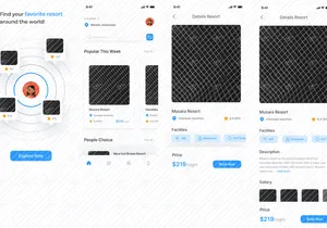 Booking Resort Mobile App UI Kits