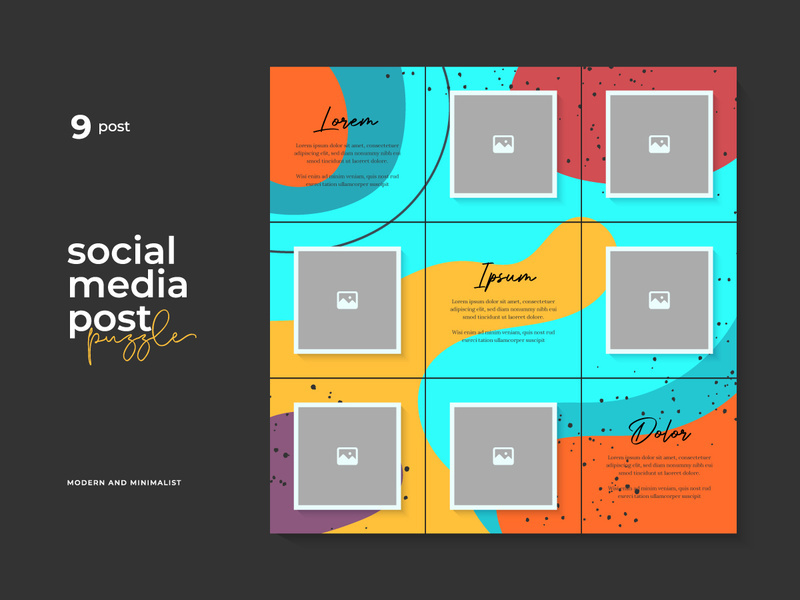 Vector Design Template for Social Media Post Puzzle