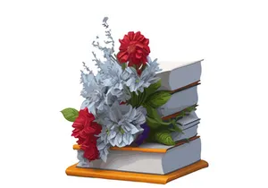 Vector Illustration Books decorated by flowers