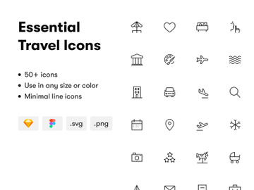 Essential Travel Icons preview picture